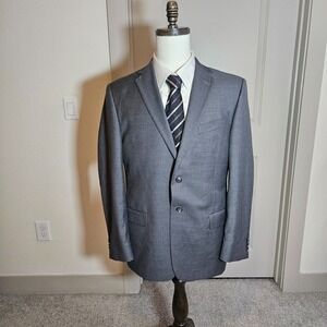 Jos A Bank Suit‎ Blazer Mens 41R 100% Wool Zignone Super 100's 2-Button Gray